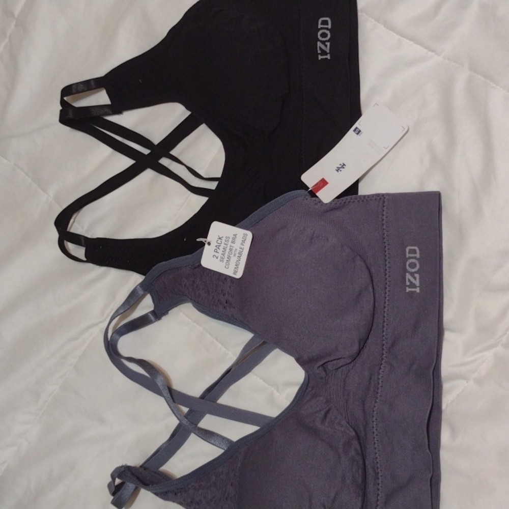 2pack Izod comfort bra size small